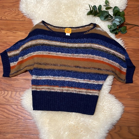 Short Sleeved Cropped Knit Sweater Top by Ruby Rd. / Size Large - Picture 2 of 8